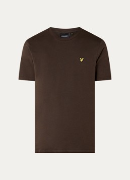 Lyle & Scott Heren T-shirt met logoborduring in de kleur Bruin, maat: XXL