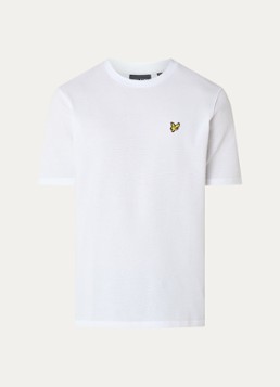 Lyle & Scott Heren Popcorn T-shirt met logo in de kleur Wit, maat: S