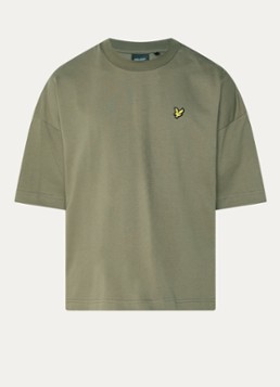 Lyle & Scott Heren T-shirt met logoborduring in de kleur Khaki, maat: S