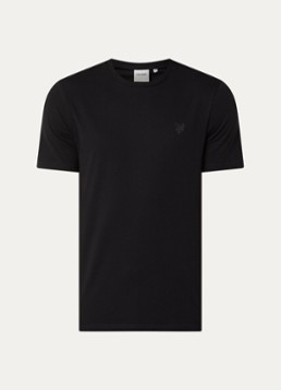 Lyle & Scott Heren Superfine T-shirt met logoborduring in de kleur Zwart, maat: XXL