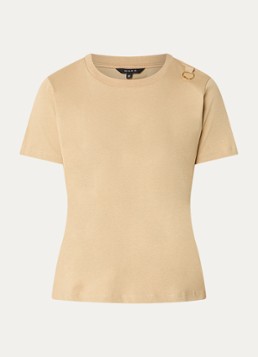 NIKKIE Dames Logo Ring T-shirt met ronde hals in de kleur Beige
