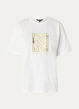 NIKKIE Dames Chain T-shirt met print in de kleur Geel