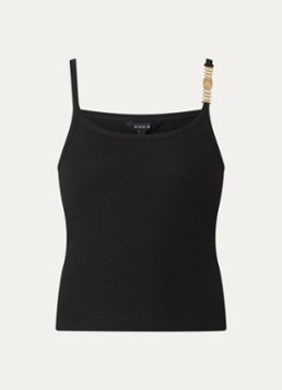 NIKKIE Dames Questa top met structuur in de kleur Zwart