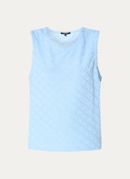 NIKKIE Dames Qea top van badstof in de kleur Blauw