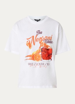 NIKKIE Dames The Negroni T-shirt met print in de kleur Wit