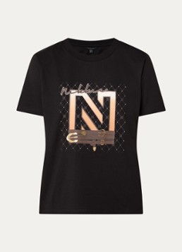 NIKKIE Dames N Chains T-shirt met logo in de kleur Zwart