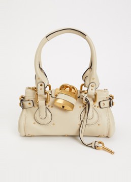 Chloé Dames Small Paddington handtas van leer met studs in de kleur Khaki, maat: One Size