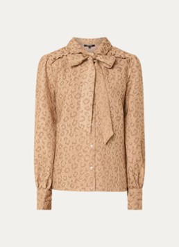 NIKKIE Dames Pragues blouse met panterprint in de kleur Lichtbruin