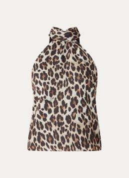 NIKKIE Dames Retiro mouwloze top met panterprint in de kleur Bruin