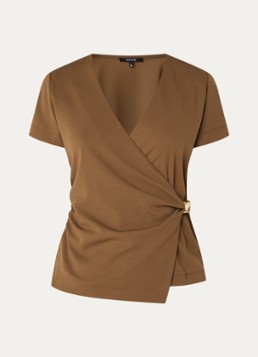NIKKIE Dames Rimini top met V-hals in de kleur Cognac