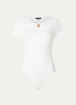 NIKKIE Dames Rubio body top met gedrapeerd detail in de kleur Wit