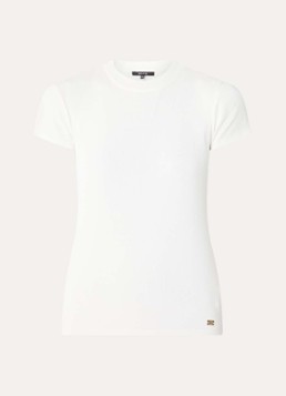 NIKKIE Dames Jofli top met ribstructuur en stretch in de kleur Wit