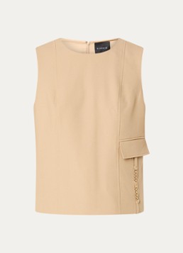 NIKKIE Dames Parlo mouwloze top met klepzak in de kleur Camel