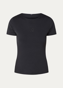 NIKKIE Dames T-shirt met logo en strass in de kleur Zwart