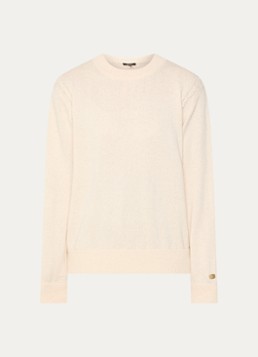 NIKKIE Dames Pesaro fijngebreide trui in wolblend met lurex in de kleur Creme