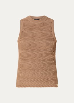 NIKKIE Dames Prescott top met structuur in de kleur Lichtbruin