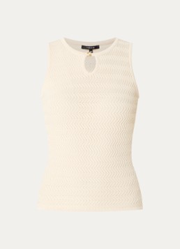 NIKKIE Dames Riom top met structuur in de kleur Creme
