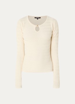 NIKKIE Dames Riom top met structuur in de kleur Creme