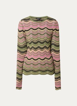 NIKKIE Dames Arlla top met ingebreid patroon en lurex in de kleur Bronsgroen