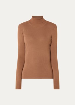 NIKKIE Dames Jolie fijngebreide top met col in de kleur Camel