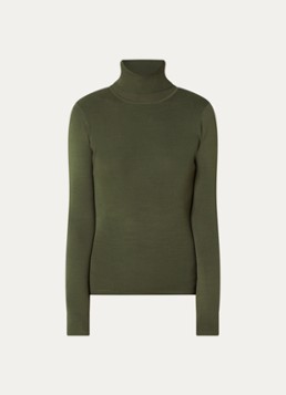 NIKKIE Dames Jolie fijngebreide top met col in de kleur Legergroen