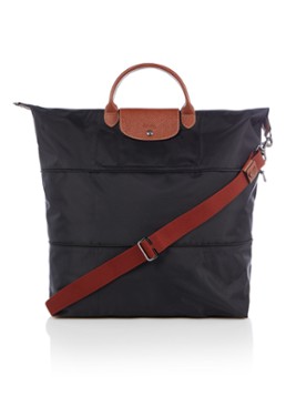 Longchamp Le Pliage Original vergrootbare reistas met leren details Zwart - Deal