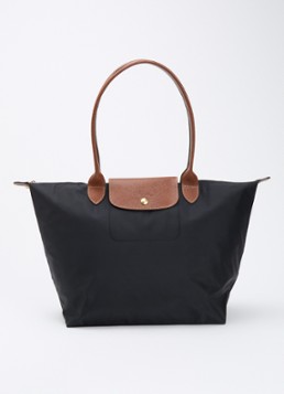 Longchamp Dames Le Pliage Original schoudertas L met leren details in de kleur Zwart