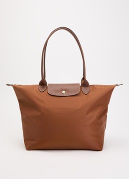 Longchamp Dames Le Pliage Original schoudertas L met leren details in de kleur Cognac