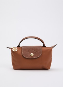 Longchamp Dames Le Pliage Original handtas met leren details in de kleur Cognac