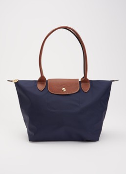 Longchamp Dames Le Pliage Original schoudertas M met leren details in de kleur Donkerblauw