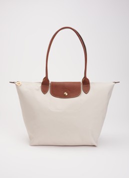 Longchamp Dames Le Pliage Original schoudertas L met leren details in de kleur Creme