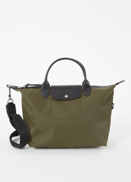 Longchamp Dames Le Pliage Energy handtas S met leren details in de kleur Khaki