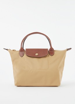 Longchamp Dames Le Pliage Original handtas S met leren details in de kleur Camel