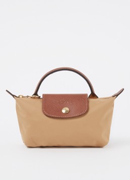 Longchamp Dames Le Pliage handtas met leren details in de kleur Camel