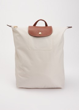 Longchamp Dames Le Pliage Original rugzak M met leren details in de kleur Creme