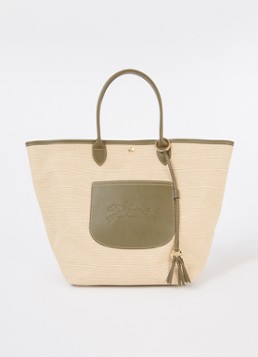 Longchamp Dames Le Pliage Collection handtas L van canvas met leren details in de kleur Beige