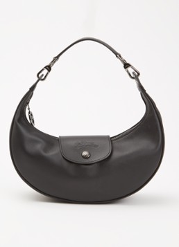 Longchamp Dames Le Pliage Xtra schoudertas S van leer in de kleur Zwart