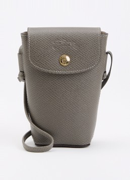Longchamp Dames Épure crossbody telefoonhoes van leer in de kleur Olijfgroen