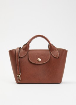 Longchamp Dames Èpure handtas van leer met afneembare schouderriem in de kleur Roodbruin