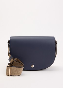 Longchamp Dames Épure crossbodytas M van kalfsleer in de kleur Donkerblauw