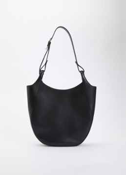 Longchamp Dames Le Foulonné schoudertas L van leer in de kleur Zwart