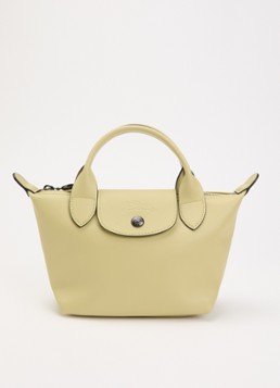 Longchamp Dames Le Pliage Xtra handtas XS van leer in de kleur Lichtgroen