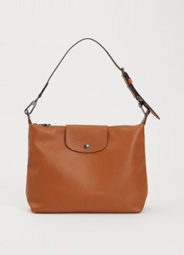 Longchamp Dames Le Pliage Xtra schoudertas M van leer in de kleur Oranjebruin