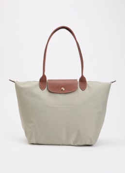 Longchamp Dames Le Pliage Original schoudertas L met leren details in de kleur Grijs