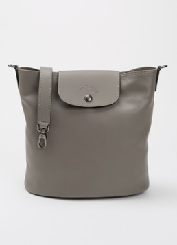 Longchamp Dames Le Pliage Xtra schoudertas M van leer in de kleur Blauwgrijs