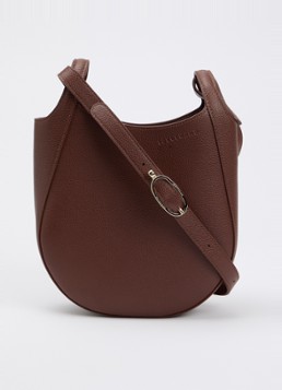 Longchamp Dames Le Foulonné crossbodytas S van leer in de kleur Cognac