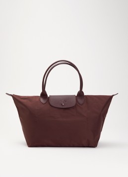 Longchamp Dames Le Pliage One schoudertas L met leren details in de kleur Aubergine