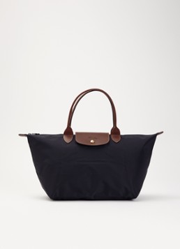 Longchamp Dames Le Pliage Original schoudertas L met leren details in de kleur Zwart