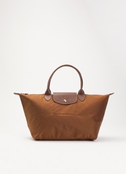 Longchamp Dames Le Pliage Original schoudertas L met leren details in de kleur Cognac