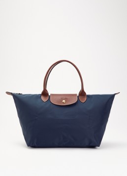 Longchamp Dames Le Pliage Original schoudertas L met leren details in de kleur Donkerblauw